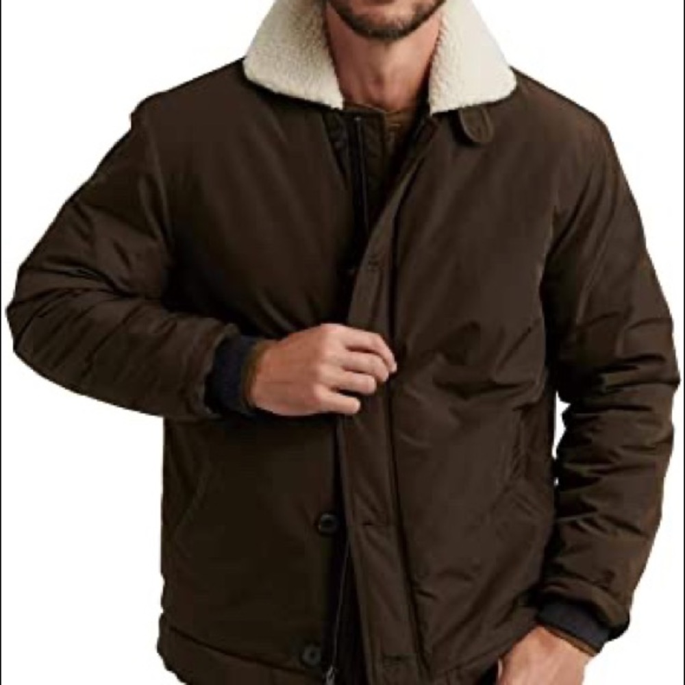 Lucky brand sherpa nylon coat | Olive  S